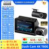 70mai T800 DVR per auto HDR a 3 canali anteriore 4K + posteriore 4K/1080P + interno 1080P controllo vocale super condensatore GPS ADAS supporto 4G Wifi 6