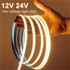 RnnTuu 5M 10M Per Rotolo COB LED Strip DC12V 24V 8mm Luci a LED per la camera da letto TV Decor Lampada a nastro al neon flessibile morbida ad alta densità
