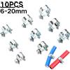 NONE 10PCS 6-20 millimetri Mini Fascetta Doppie Orecchie Morsetto 8-18 millimetri Worm Drive Tubo Dell'acqua Del Carburante Fascette Per Tubi Pinze tubo Fascette Del Carburante