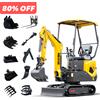 huayee Prezzi di mini escavatore idraulico Motore EPA multifunzionale Piccoli escavatori Escavatore portatile Personalizza mini piccoli escavatori