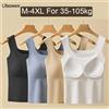 NONE Per 35-105 kg 2025 Nuovo top a canotta taglie forti senza cuciture per donna con reggiseno incorporato a coppa fissa Bella biancheria intima posteriore Copri pancia