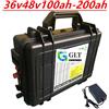 DIXSG Batteria impermeabile 24V 36V 100Ah 120Ah 150Ah 200Ah Lifepo4 BMS all'interno per barca a motore da traina RV + caricabatterie