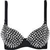 Swokii Nuovi reggiseni intimi per lingerie sexy per donna Steampunk Spike Studs Reggiseno Top Reggiseno senza fili Fashion Party Club Top Intimo femminile