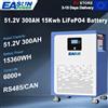 EASUN POWER Batteria LiFePO4 EASUN POWER 51.2V 300Ah 15KWh 48V con oltre 6000 cicli, CAN RS485 e BMS Bluetooth per Inverter Solare - Disponibilità EU, Esente IVA