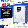 EASUN POWER LiFePO4 15Kwh 10Kwh 5Kwh Batteria 51.2V 300Ah 200Ah 100Ah Batteria al litio 48V Accumulo di energia solare 6000 Ciclo PC Monitor EU Stock