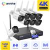 ANNKE Sistema di videosorveglianza wireless Annke 8MP, kit con NVR a 16 canali, comunicazione audio bidirezionale, telecamera 4K POE, 2/4/6/8 telecamere di sicurezza WiFi.