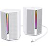FIFINE Altoparlanti per computer FIFINE RGB con audio stereo per più dispositivi, altoparlanti da gioco per PC alimentati tramite USB per PS5/TV/telefono/tablet - A20