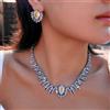 CWWZircons Vintage Multicolor Cubic Zirconia Luxury Bridal Big Collana Set di orecchini per le donne Regali di gioielli da sposa per feste T1008