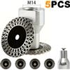 HOMEFISH Set da 5 pezzi, 4 lame diamantate da 40 mm con flangia rimovibile M14 per granito, marmo, cemento, ceramica, porcellana