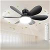 NONE Ventilatore da soffitto a LED con base E27 con telecomando 85V-265V Tensione 3 luci colorate Lampada dimmerabile per soggiorno Decorazioni per la casa