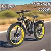 NONE Bicicletta Elettrica FINDER26 V3 con Motore da 2000W, Batteria 60V25AH, Freni Idraulici, Pneumatici Fat da 26 Pollici per Tutti i Terreni