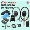ESOULBIKE Kit di Conversione Motore per Bicicletta ESOULBIKE 72V 3000W 52V 2000W, Motore Mozzo Ruota MTX 26 Pollici 27.5/28/29/700C con Batteria 72V 30Ah