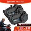 moman Interfono per Casco Moto Moman H2Pro, Sistema di Comunicazione Universale a 2 Vie per Moto, Portata 1000M, con Cancellazione del Rumore
