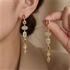 RINHOO FRIENDSHIP Orecchini pendenti lunghi in acciaio inossidabile con strass colorati per donna, orecchini geometrici con zirconi e cristalli, gioielli per feste e matrimoni