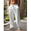 NONE Nuovi Pantaloni da Spiaggia per Uomo - Versatili per Uso Quotidiano, Tempo Libero e Fitness, in Cotone e Canapa, Modello Ampio e Lungo per Primavera ed Estate