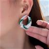 ThreeGraces Jewelry ThreeGraces 2026 Nuovi Orecchini Pendenti a Forma di Grande Foglia con Zirconia Verde Lucida, Gioielli da Sposa e da Festa per Donne E2069