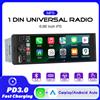XIMA Autoradio Universale 1DIN 6.86 Pollici con Supporto Carplay Wireless, Android AUTO, AUX, USB, BT, Schermo Touch, Lettore Multimediale Video