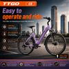 Ttgo Bicicletta elettrica da città TTGO C5 per donna, telaio step-through 48V 13.5Ah 500W, freni a disco idraulici, cambio a 7 velocità, batteria rimovibile, forcella ammortizzata, bici a pedalata