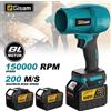 Gisam Ventilatore Elettrico Brushless Gisam 150000RPM, Soffiatore a Batteria per Foglie, Neve e Polvere, Compatibile con Batterie Makita