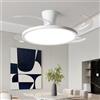 BATOMATO Ventilatore da soffitto moderno invisibile con luce LED, motore DC, grande volume d'aria, telecomando per camera da letto e sala da pranzo