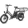 Fafrees Bicicletta Elettrica Fafrees FF20 CUV per Adulti, Doppia Batteria Rimovibile 48V 12Ah/15Ah, E-bike Cargo 20x3.0 pollici, Autonomia 100-120km, Cestino Anteriore Escluso
