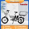 PHILODO Bicicletta Elettrica Philodo Traveller per Genitore-Figlio, Motore da 1000W di Potenza Massima, Batteria Doppia 48V 30Ah, E-bike Cargo con Seggiolino per Bambini, Freno a Disco Idraulico, 45km/h