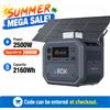 ABOK Generatore Solare Portatile ABOK Ark2500 2500W AC con Batteria LiFePO4 2160Wh e Pannelli Solari 400W per Alimentazione Domestica, Uso di Emergenza e Campeggio