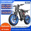 DEEPOWER Bicicletta Elettrica DEEPOWER Nuova R700 con Motore ad Alta Velocità da 1500W, Batteria al Litio a Grande Capacità 52V 25AH, Pneumatici Fat da 20''×4.0, E-Bike per Tutti i Terreni (Neve e Montagna)