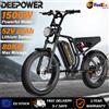 DEEPOWER Bicicletta Elettrica DEEPOWER SU8 per Tutti i Terreni, Motore Brushless ad Alte Prestazioni da 1500W, Batteria Rimovibile ad Alte Prestazioni da 52V 20Ah, Bici Elettrica per Adulti con Freni Idraulici