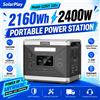 SOLARPLAY Q2501 Sistema di accumulo di energia solare da 2400W AC con batteria LiFePO4 da 2160Wh, alimentatore mobile per camper, uso esterno e backup di emergenza