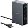 Anker Prime Docking Station 14 in 1 160W, Stazione di Ricarica Trasferimento Dati Rapido 10Gbps, Display Intelligente, Porte Audio Ethernet, Doppio Monitor 4K, per MacBook, Dell, e Altro (Anker A83B63A1 mobil dockingstation Un) [A83B63A1]