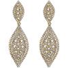 EVER FAITH Orecchini Cristallo austriaco Matrimonio Sposa Fascino 2 Foglia goccia pendente Trasparente Oro-fondo