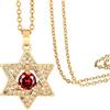 MidSmile Collana Stella di David: Ciondolo con Pietra Portafortuna Delicato Piccolo | Collana Stella Ebraica a Sei Punte, Oro 14K Piccolo Gioiello Regalo per Donne