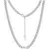 PROSTEEL Collana da Uomo Personalizzata, 1-6 Nomi Inicisi, Catena Cubana Miami in Acciaio Inossidabile 316L, Larghezza 5mm/7mm, Lunghezza Regolabile 45cm/50cm+5cm