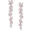 EVER FAITH Orecchini da sposa, Splendidi donna Trasparente Rosa Oro-fondo, Zirconia cubica Sposa CZ Goccia Dangle per le spose