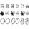 MILACOLATO 9 paia Orecchini Magnetici per Uomo Donna Argento Non Forato 316L Orecchini Magnetici in Acciaio Inossidabile CZ Magnete clip su Orecchini Finti Set Argento