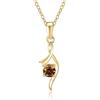 PAKORIO Collana pendente moissanite twist elegante donna, 0,5ct VVS1, placcata oro 14K, ipoallergenica, catena regolabile 40-45cm, anti-ossidazione, regalo(B-Marrone)