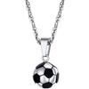 Prosteel, catenella sportiva con ciondolo a forma di pallone da calcio, dimensioni 55 + 5 cm, in acciaio inossidabile 316L placcato oro 18 K, con sacchettino regalo in velluto