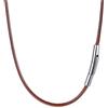 PROSTEEL Collana Cordina Nera Marrone Impermeabile 2/3MM Nome Inciso Personalizzabile Collana Uomo Acciaio 41-76CM Caucciu Corda di Cuoio Accessori Ciondoli