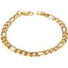Prosteel Bracciale Uomo Oro Bracciale Catena Bracciale Uomo Acciaio Bracciale Acciaio Uomo Placcato in Oro 18k Lunghezza 19 cm Uomo Catena Figaro Larghezza 6 mm
