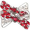 SAFIGLE Clip per Scarpe a Fiocco Rosso con Cristalli Scintillanti, Accessorio Elegante in Lega per Donne, per Occasioni Formali e Feste