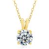 PAKORIO Collana solitaria moissanite rotonda classica elegante donna, 1ct/2ct VVS1, placcata oro 14K, ipoallergenica, catena 40-45cm, anti-ossidazione, regalo(Trasparente,1ct)