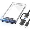 ELUTENG Custodia Esterna SSD HDD 2.5 Pollici, USB 3.1 Gen 2 Type-C a 5Gbps Case SSD 2.5 per HDD SSD da 7mm /9,5mm fino a 6TB, Supporto Adattatore SATA UASP Compatibile con WD Seagate Samsung PC Mac