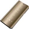 Tybiky Custodia per iPhone 12 Pro, a specchio, Smart Clear View, anti-graffio, per iPhone 12 Pro, con funzione di supporto, per iPhone 12 Pro, colore: Oro