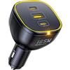 AOHI 165 W Caricabatteria da auto per computer portatile 140 W PD3.1/100 W PD3.0 caricatore accendisigari USB C ricarica rapida PPS 45 W 3 porte QC5.0 con MacBook Pro, iPhone 16/15, Galaxy S24 Ultra,