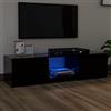 KTHLBRH Mobiletto TV Multifunzione mobile per tv soggiorno Mobile Porta TV con Luci LED Nero 140x40x35,5 cm Adatto per il soggiorno, la camera da letto