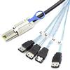 Allowish Mini SAS SFF-8088 26P to 4 Ports E-SATA 7P Female Server Hard Drive Connection Cable (1m,Black)