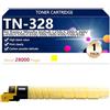 aauot Ad alta Capacità TN-328 Ricambio Toner per Konica Minolta bizhub C250i C300i C360i c450i C550i C650i 300i Stampanti, Trasparente e Resistente,Yellow-1 pack
