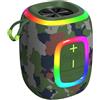 fesoklaf Altoparlante Bluetooth portatile, altoparlanti wireless BT 5.3 con cordino, TF/AUX/Bluetooth, 3 modalità di riproduzione, illuminazione RGB per esterni, mini altoparlante impermeabile (verde)