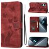 LSPCASA Cover per Xiaomi Poco X8 Pro 6.59 Custodia Cover Premium Pelle PU Portafoglio a Libro Flip Case Con Slot Per Schede e Funzione Supporto Gatto farfalla Case per Xiaomi Poco X8 Pro Rosso